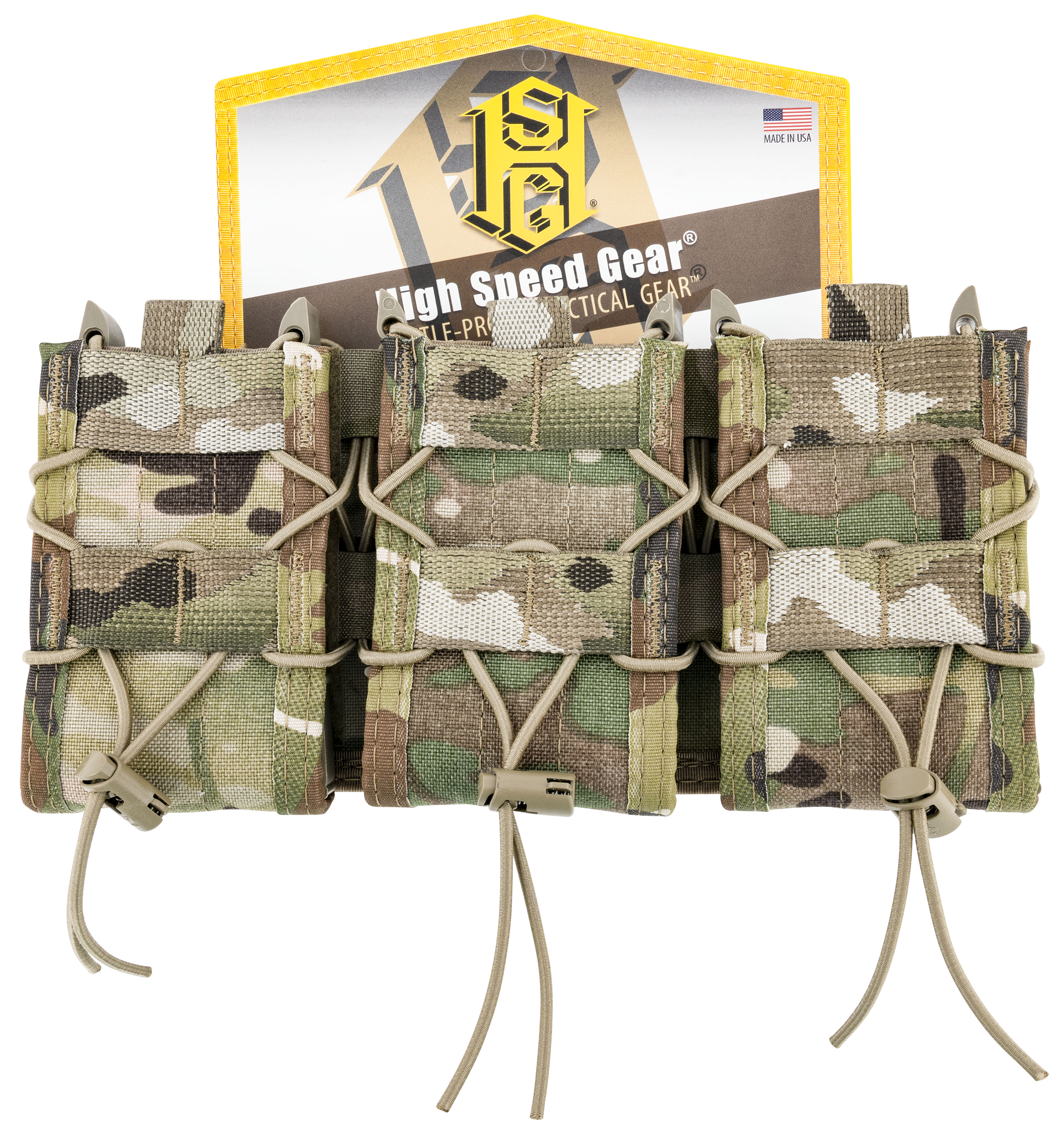 High Speed Gear 45TA00MC TACO Shingle Mag Pouch Triple MultiCam Nylon MOLLE Compatible w/ Rifle