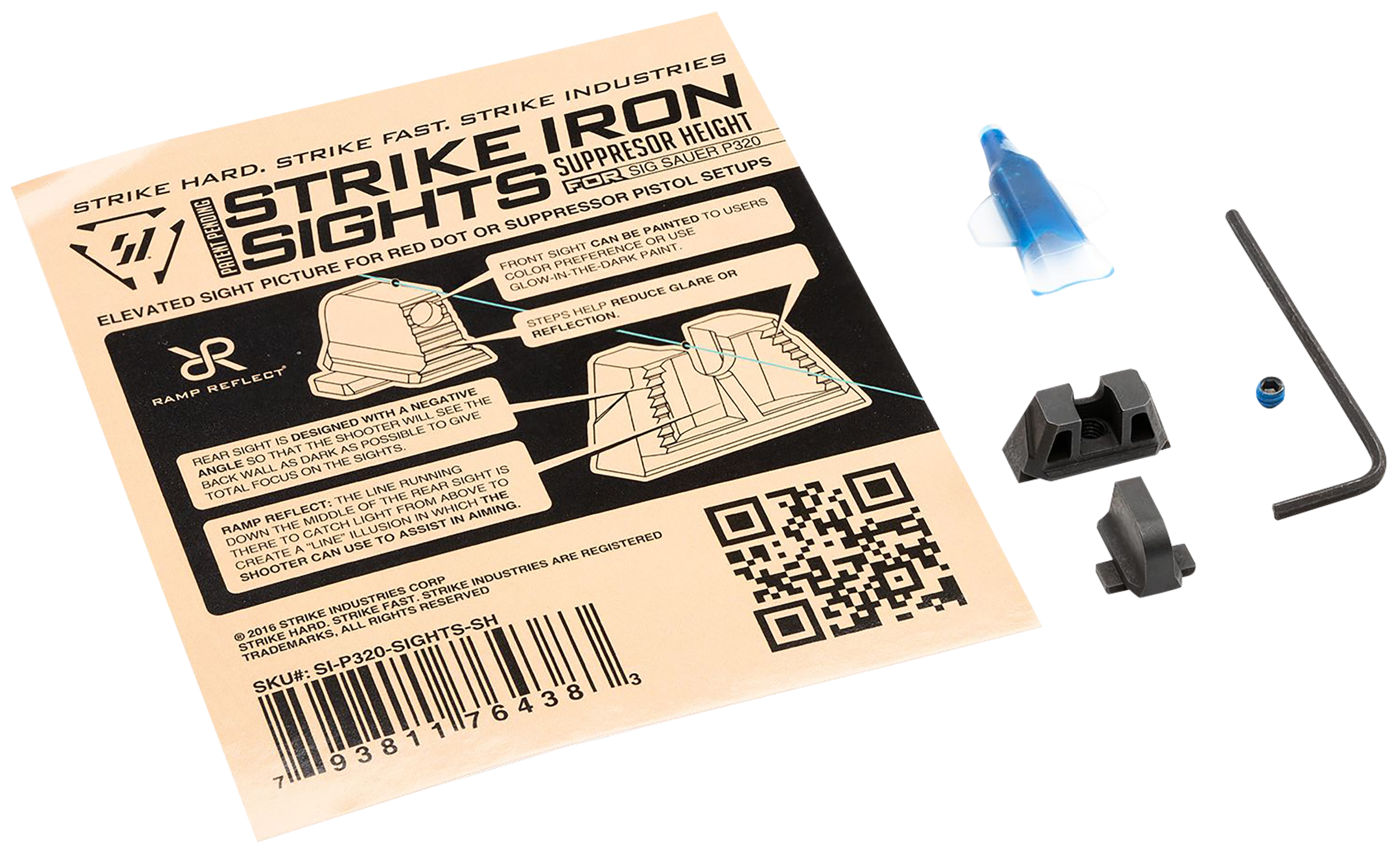 Strike Industries P320 Iron Sights Suppressor Height Sig Sauer P320