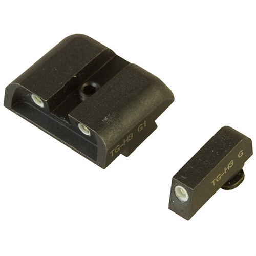 TruGlo TG231G1 Tritium  Green Tritium Front & Rear/Black Nitride Fortress Frame, Compatible w/Glock 9mm Luger/40 S&W, Front Post/Rear Dovetail Mount