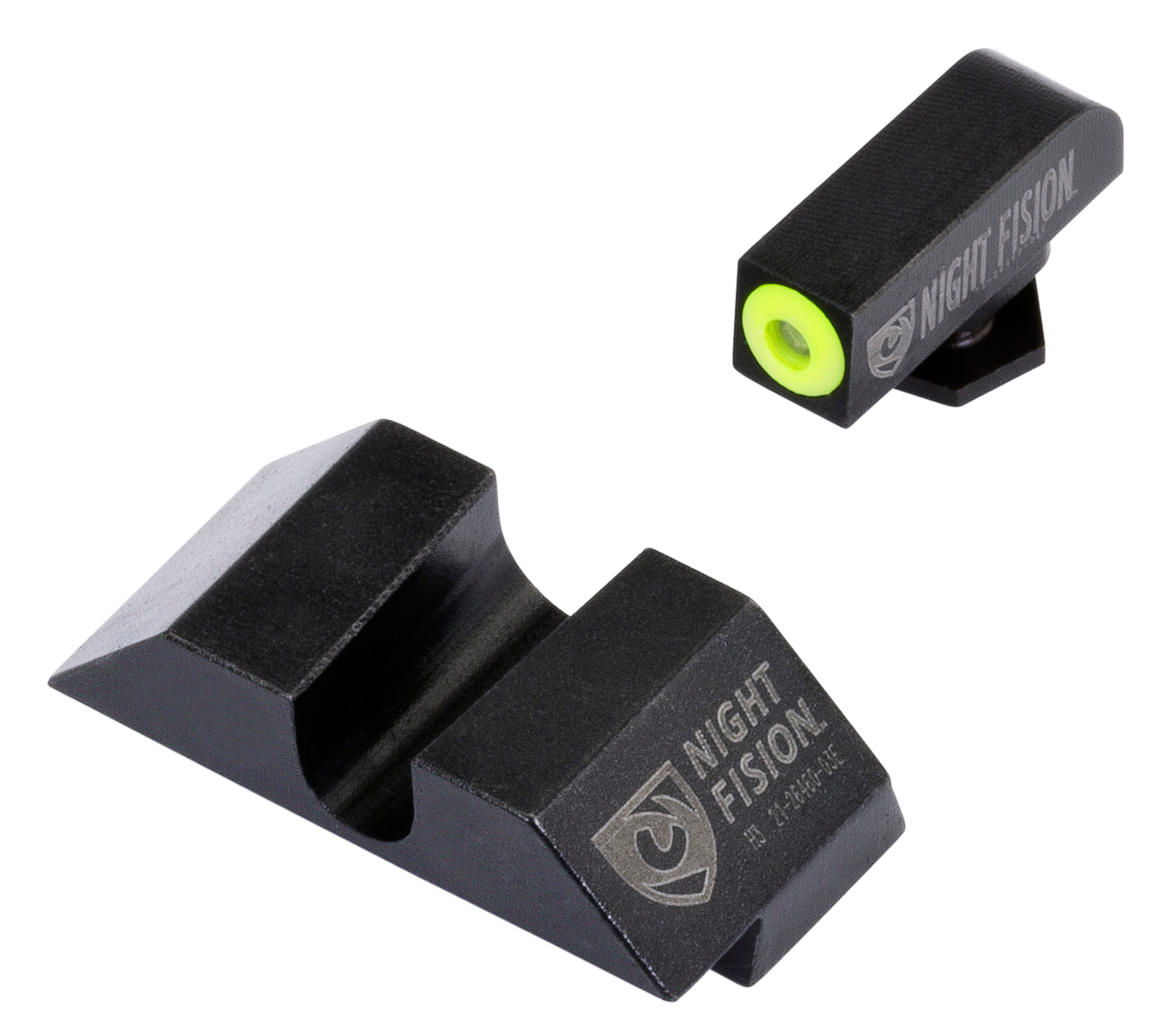 Night Fision Glock 17 17L 19 22 Tritium Night Sights Green Front Yellow Outline