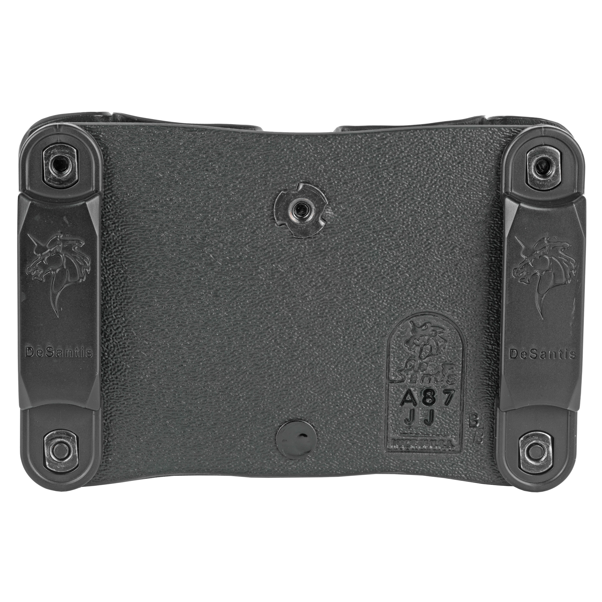 DeSantis Gunhide A87KJJJZ0 Quantico Double Mag Pouch OWB Black Kydex, Belt Clip Fits Belts Up To 1.50" Wide, Compatible w/Glock 17 or 19 Magazines, Ambidextrous