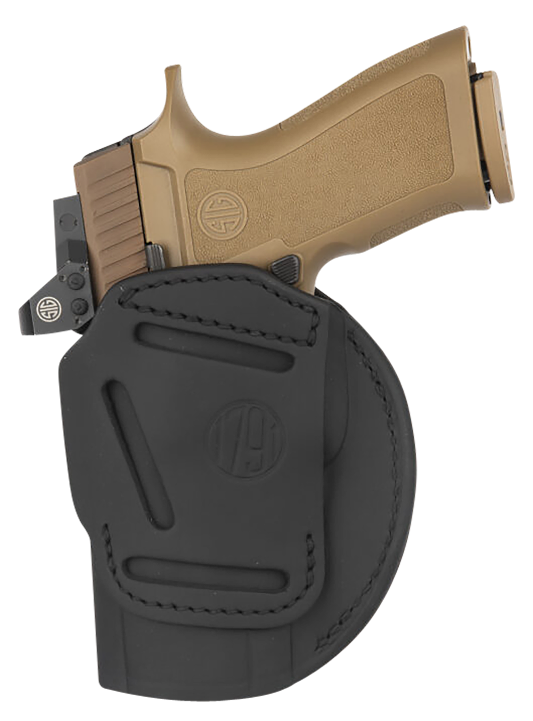 1791 Gunleather 4WH6SBLR 4-Way  IWB/OWB Size 06 Black Leather Belt Clip Compatible w/ Springfield XDM/Glock 20 Ambidextrous