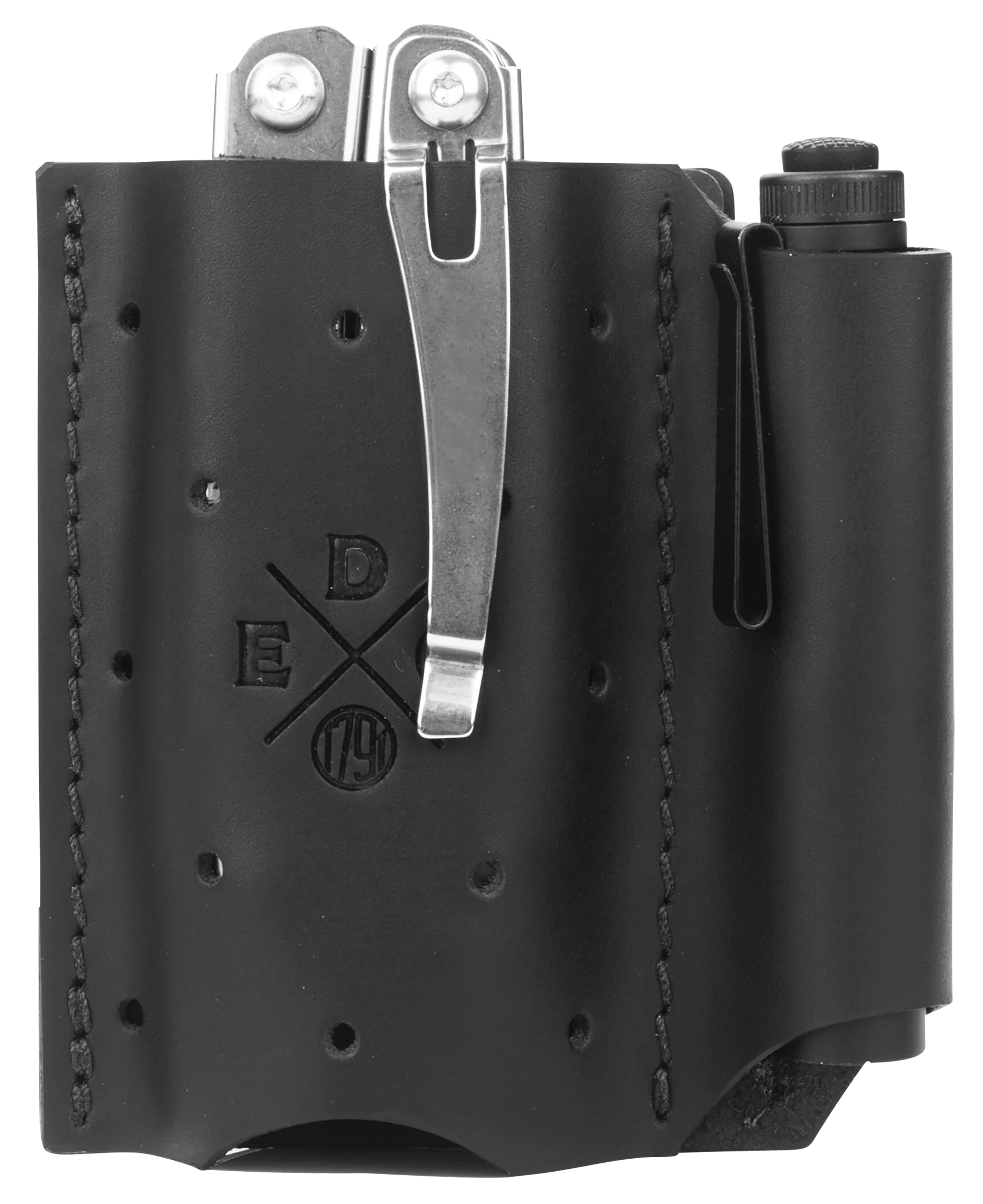 1791 Gunleather ACDUOBLKA EDC Action Clip Duo OWB Black Leather Belt Clip Ambidextrous