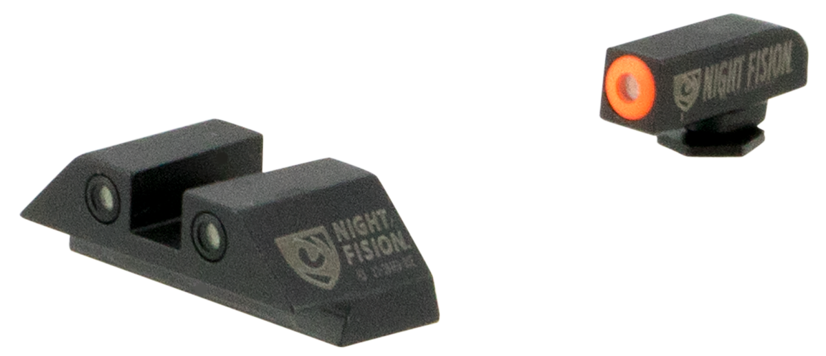 Night Fision Glock Tritium Sights GLK001003OGW Green Front Orange Outline White Rear 17/19/22