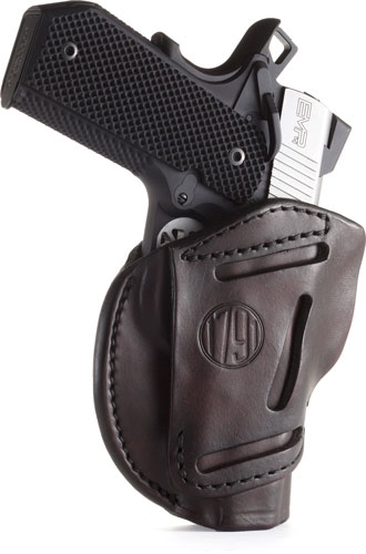 1791 Gunleather 3WH1SBRA 3-Way  IWB/OWB Size 01 Signature Brown Leather Belt Loop Fits 1911 3-4" Ambidextrous Hand