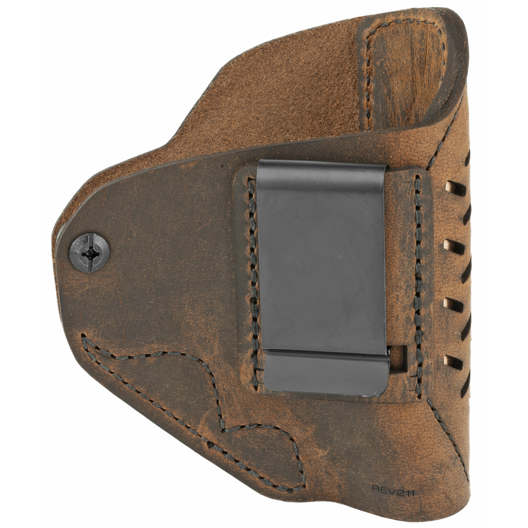 Versacarry REV211 Revolver  IWB Distressed Brown Leather Belt Clip Fits S&W J Frame/Ruger LCR Right Hand