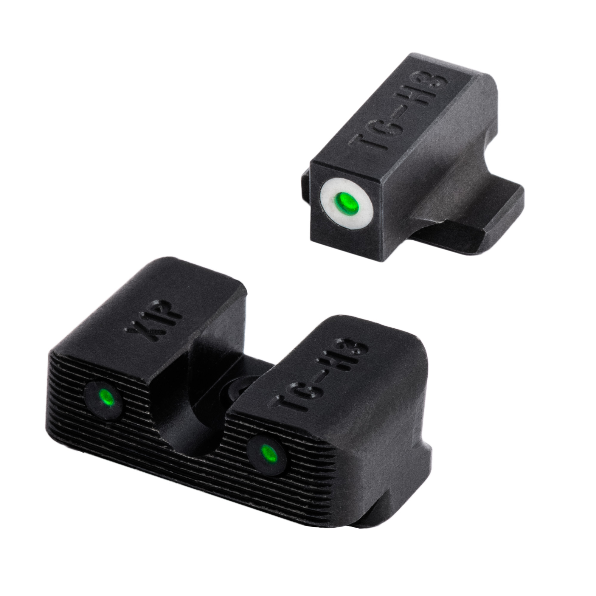 TruGlo TG231X1W Tritium Pro  Black | Green Tritium White Outline Front Sight Green Tritium Rear Sight