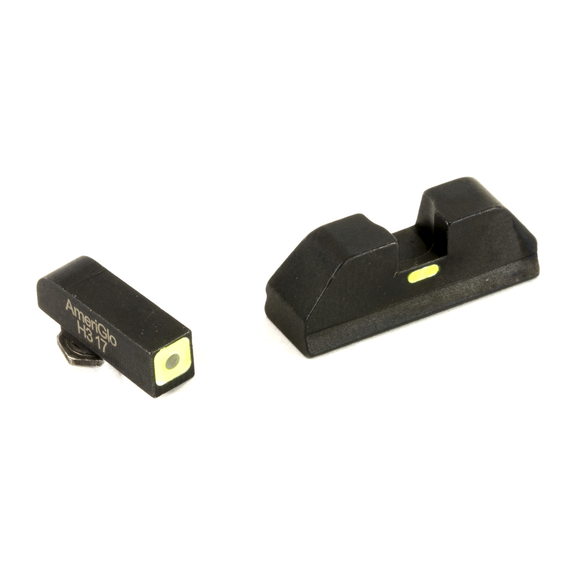 AmeriGlo GL615 CAP Sight Set Glock Green Tritium Front Outline LumiGreen Rear Bar