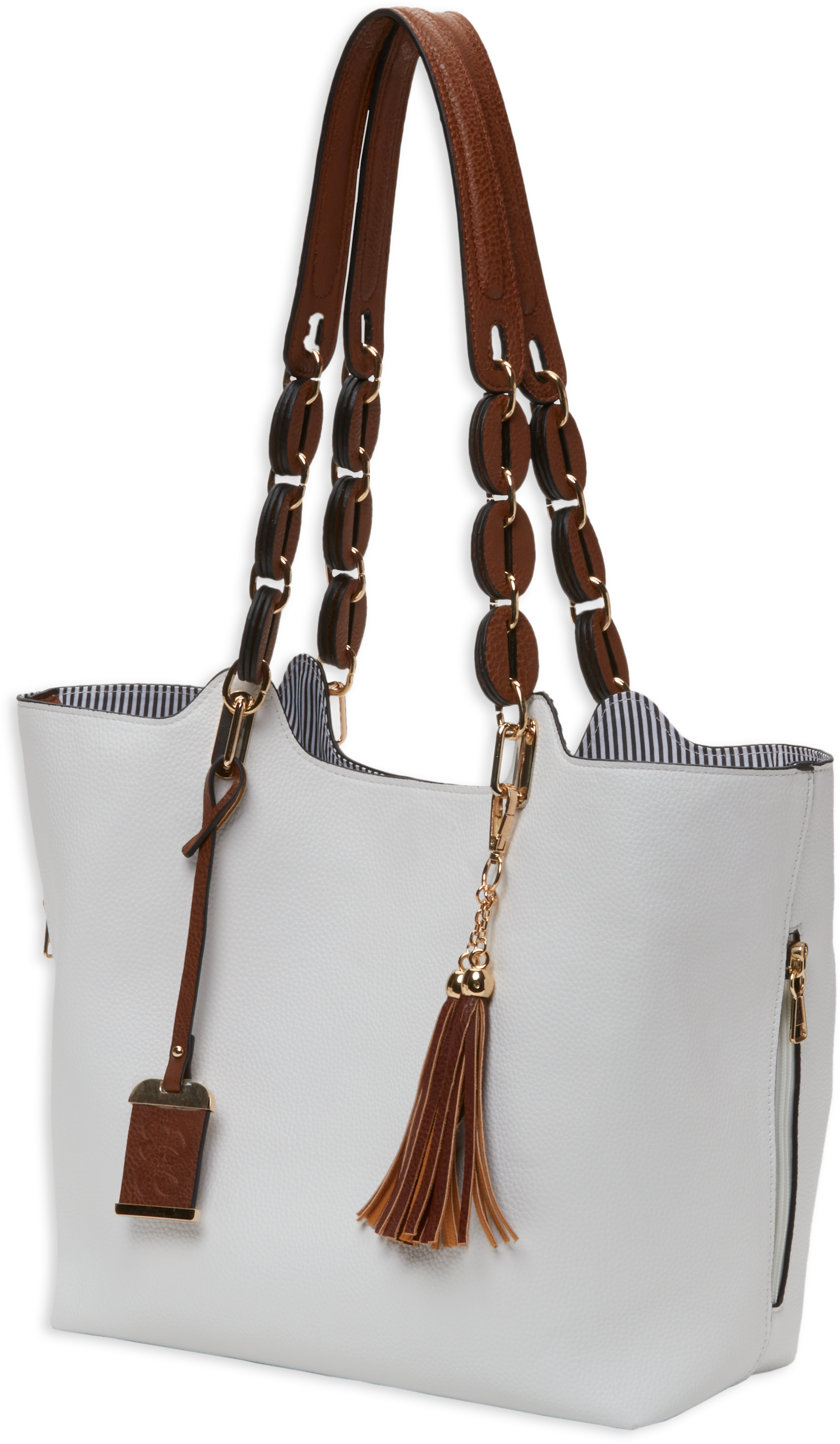 Bulldog BDP055 Tote Purse w/Holster White Leather Most Sm Pistols & Revolvers Ambidextrous Hand