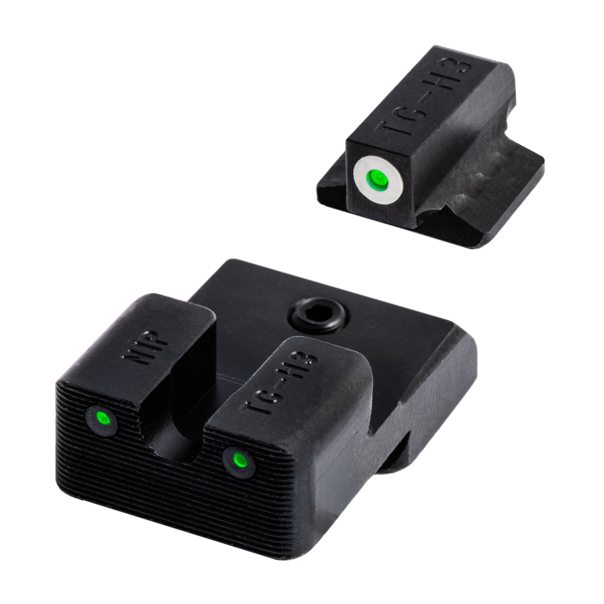 TruGlo Tritium Pro Front Rear Sights Kimber Compatible White Outline Green