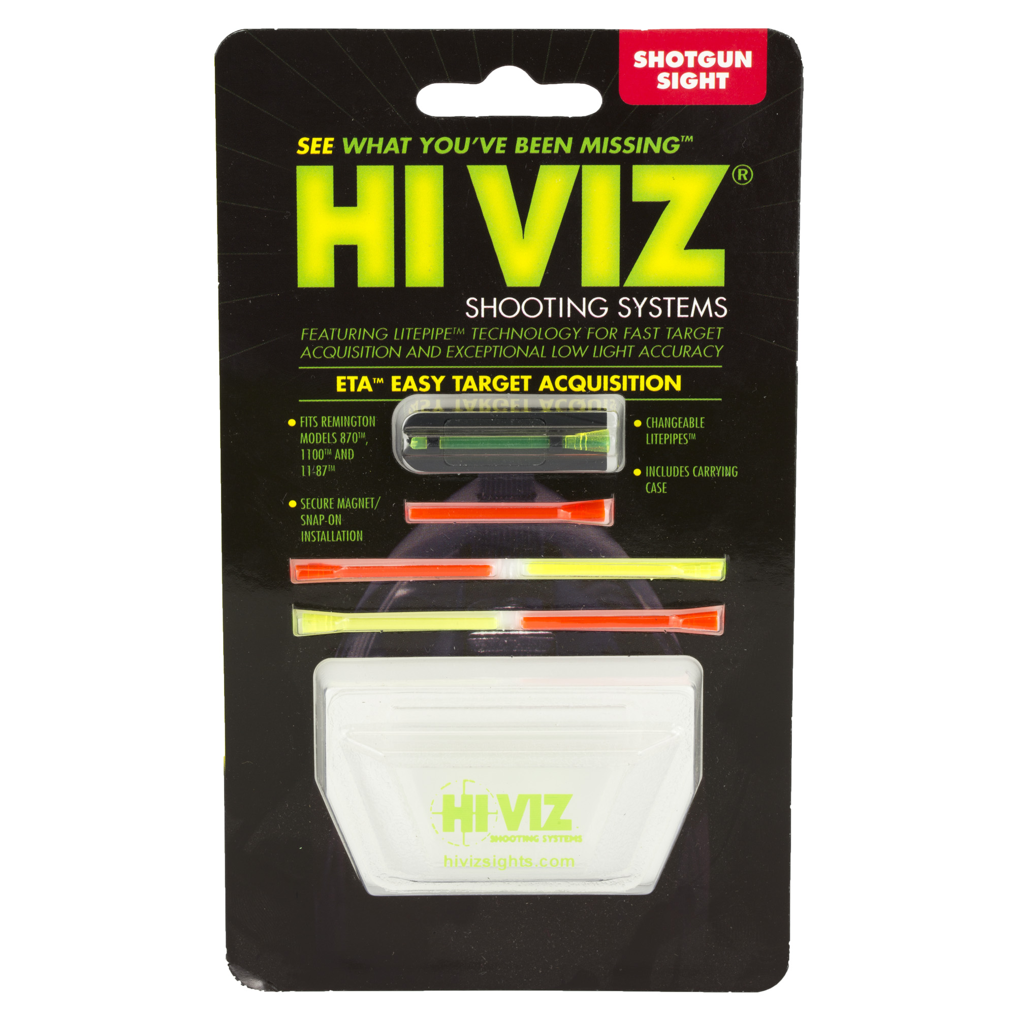 HIVIZ Remington ETA Sight 9/32 Rib Fits 870 11 87 1100 Green Red Litepipes