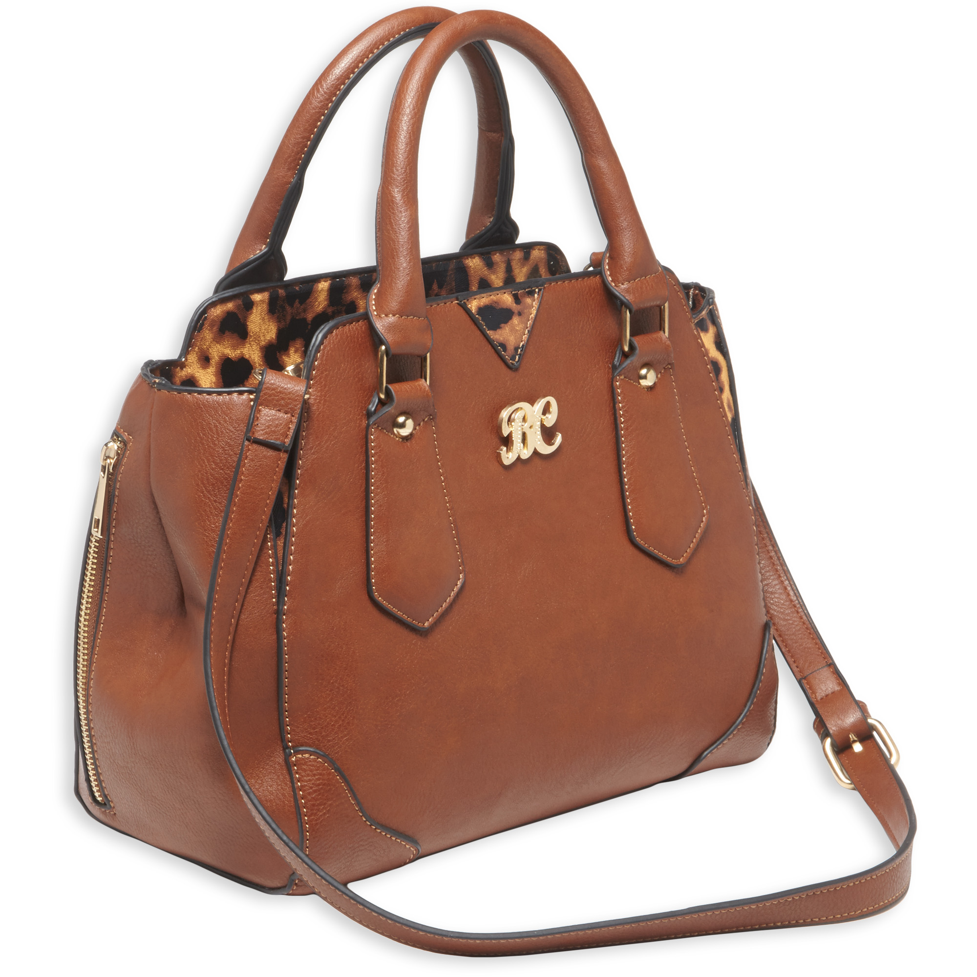 Bulldog BDP024 Satchel Purse w/Holster Chestnut Leather for Small Autos & Revolvers Ambidextrous Hand