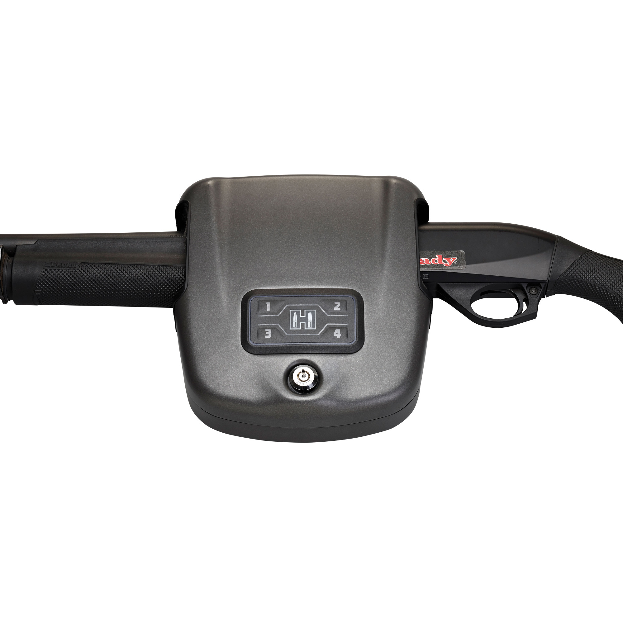 Hornady 98180 Rapid Safe Shotgun Wall Lock RFID Access Code Key Entry Black Steel Holds Shotgun 8.50" L x 9.20" W x 2.70" D