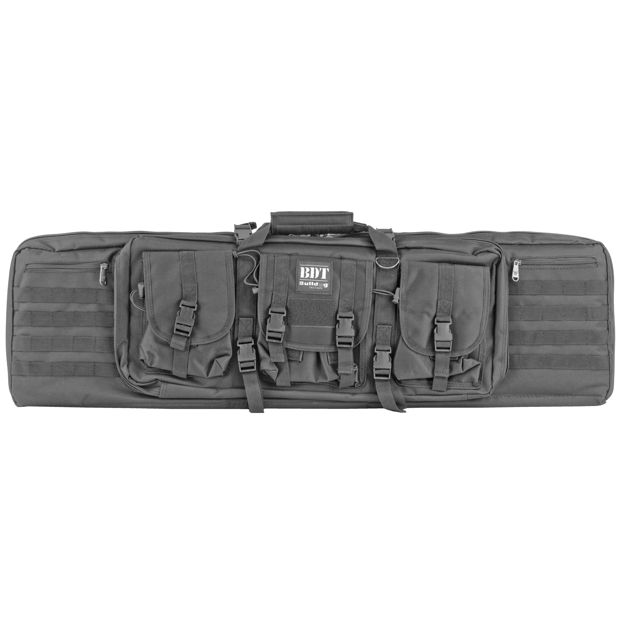 Bulldog BDT6043B BDT Tactical Double 43" Black Nylon, 3 Accessory Pockets, Deluxe Padded Backstraps, Lockable Zipper, Padded Internal Divider