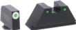 AmeriGlo GL152 Glock Optic Compatible Sight Set Green Tritium Front White Rear