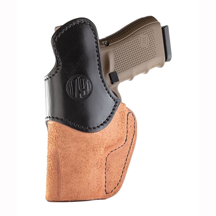 1791 Gunleather RCH4BLBR RCH  IWB Size 04 Black/Brown Leather Belt Clip Compatible w/Glock 17/S&W M&P Shield/Springfield XD Right Hand