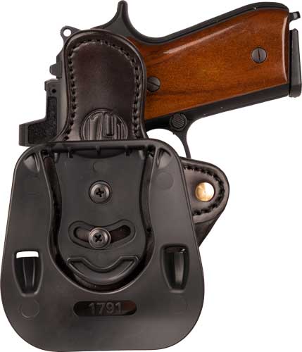 1791 Gunleather ORPDH21SBRR BH2.1 Optic Ready OWB Size 2.1 Signature Brown Leather Paddle Compatible w/Glock 17/Springfield XD/S&W Shield Right Hand