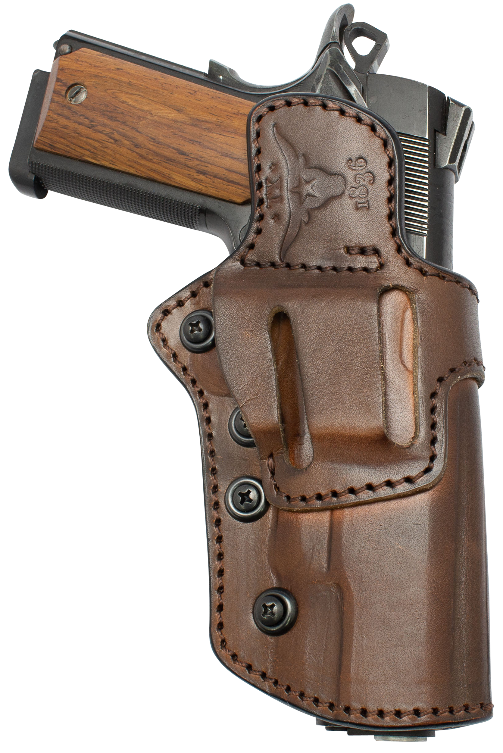 TX 1836 Kydex TXLOCKROWB302 TX Lock Retention System OWB, Brown Leather, Compatible w/ Glock 17/22, Belt Slide Mount, Ambidextrous