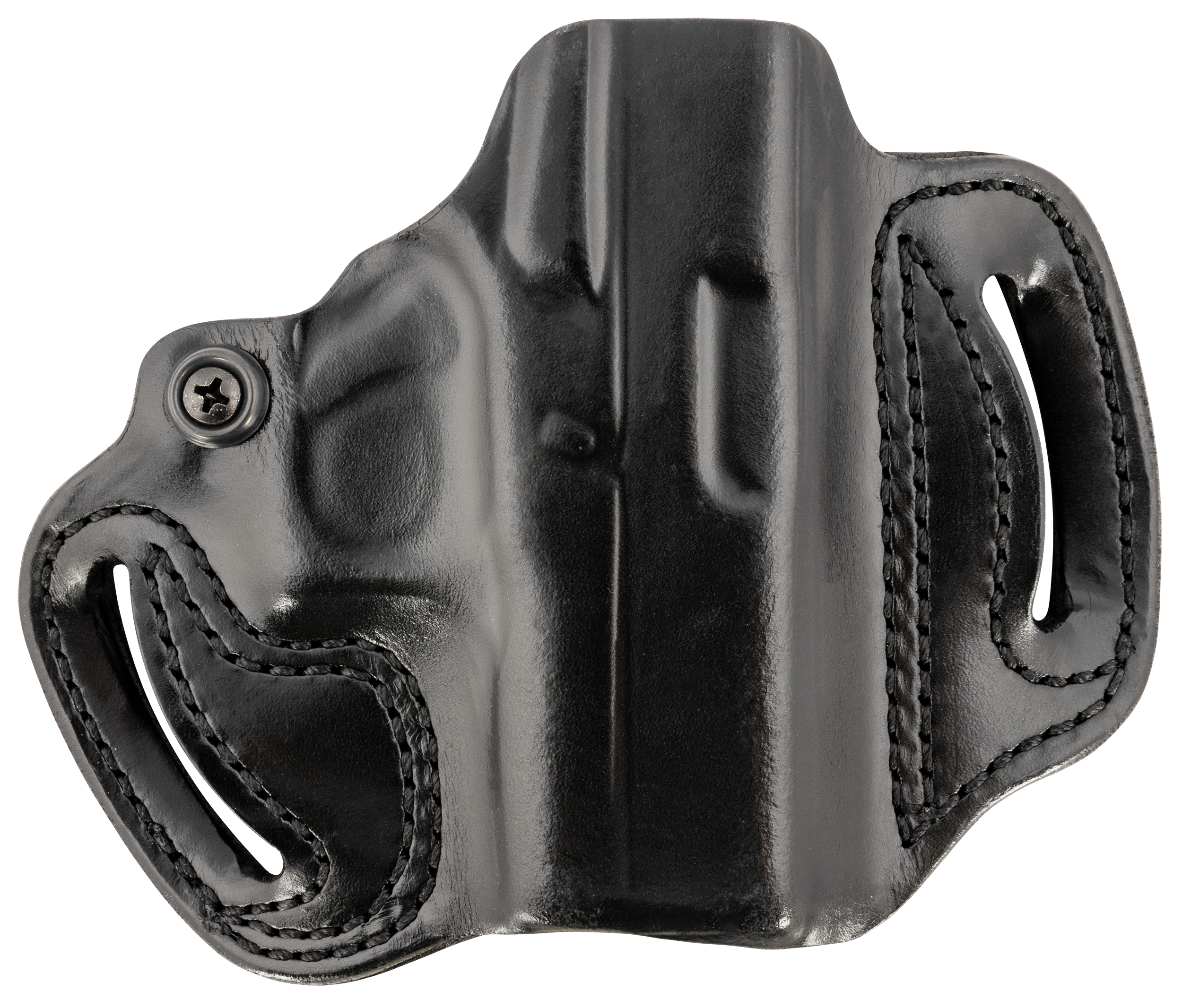 DeSantis Gunhide 086BA8BZ0 Mini Slide  OWB Black Leather Belt Slide Fits Glock 43/43x/48 Belt 1.75" Wide Black Hand