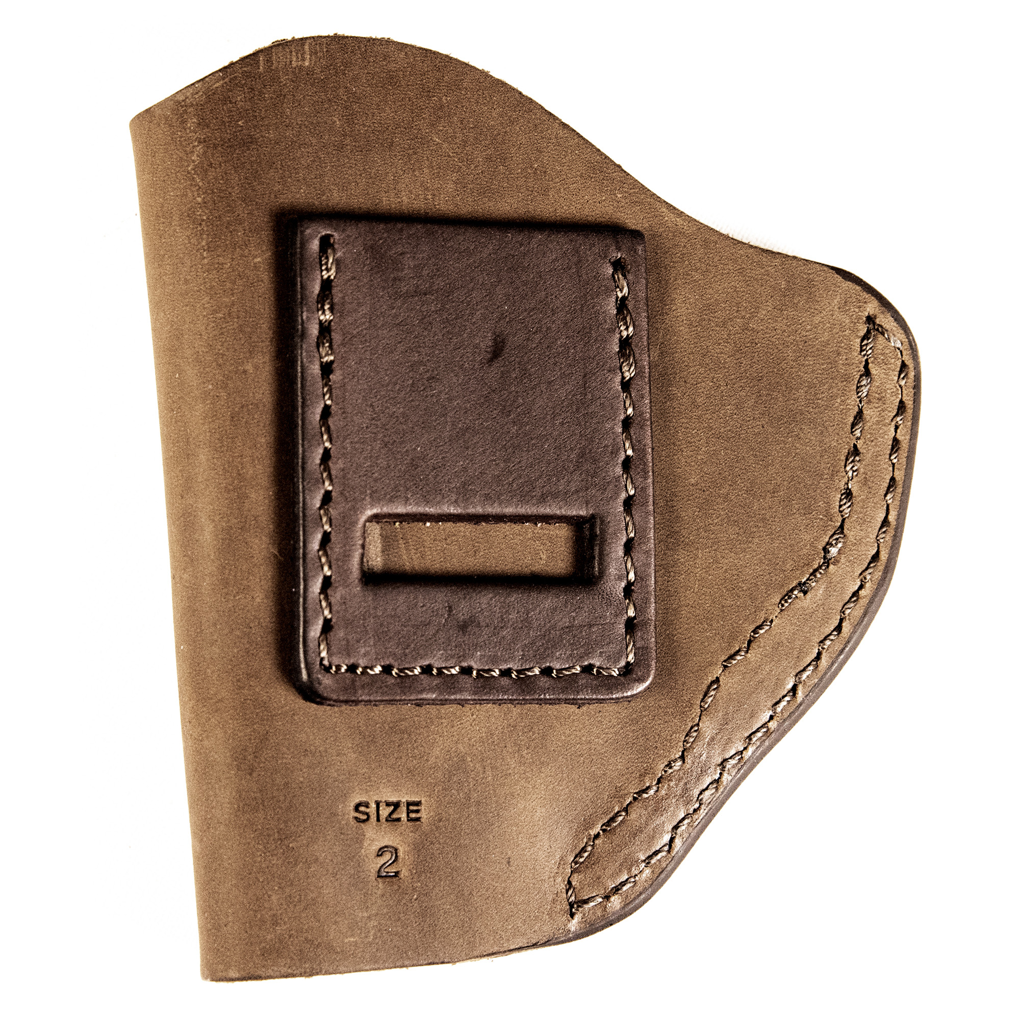 Uncle Mikes-leather(1791) UMIWB2BRWA Inside the Waistband  IWB Size 02 Brown Leather Belt Clip Fits Small Frame Revolver Right Hand