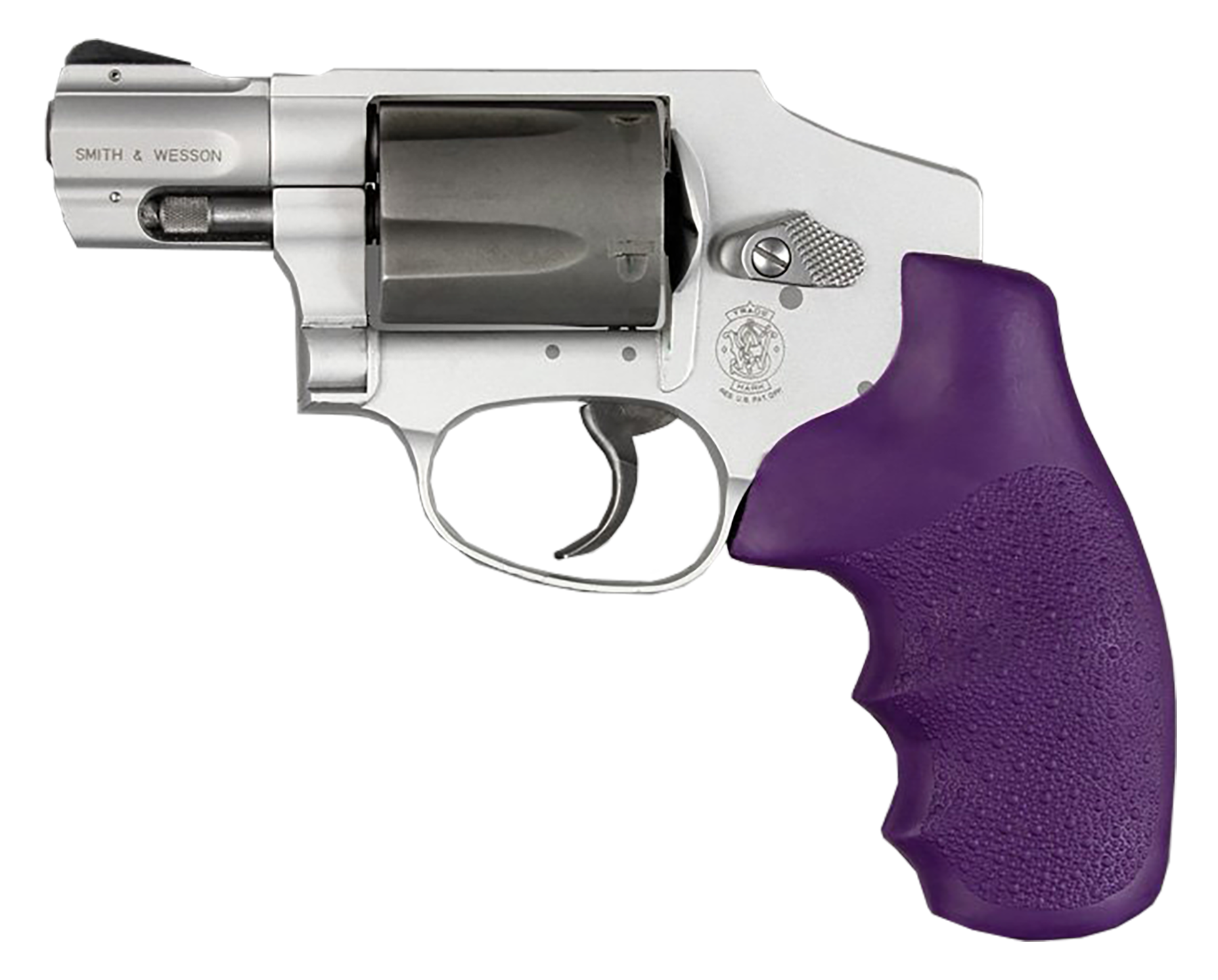 Hogue OverMolded Monogrip Cobblestone Purple Rubber S W J Frame Round Butt