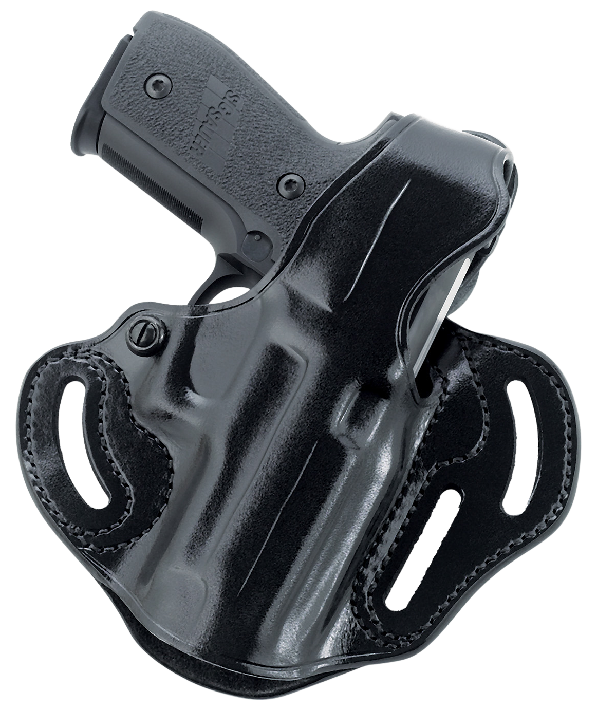 Galco CTS226RB Cop 3 Slot OWB Black Leather Belt Slide Compatible w/ Glock 19X/19 Gen1-5/23 Gen2-5 Belt 1.75" Wide Right Hand