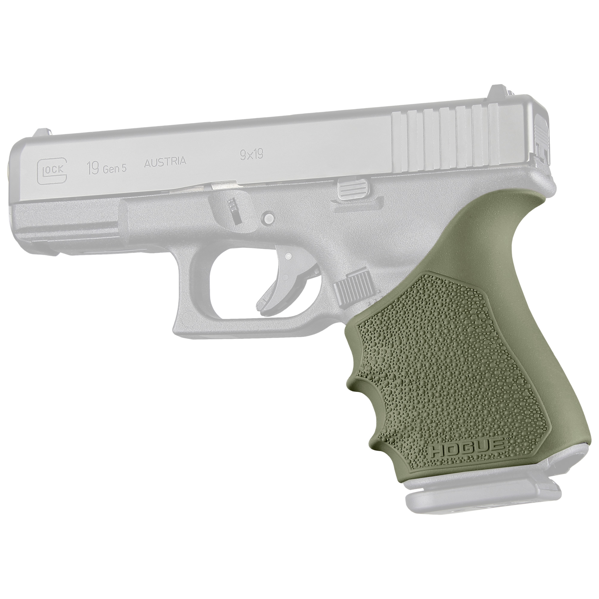 Hogue 17051 Grip Sleeve Handall Beavertail OD Green Rubber