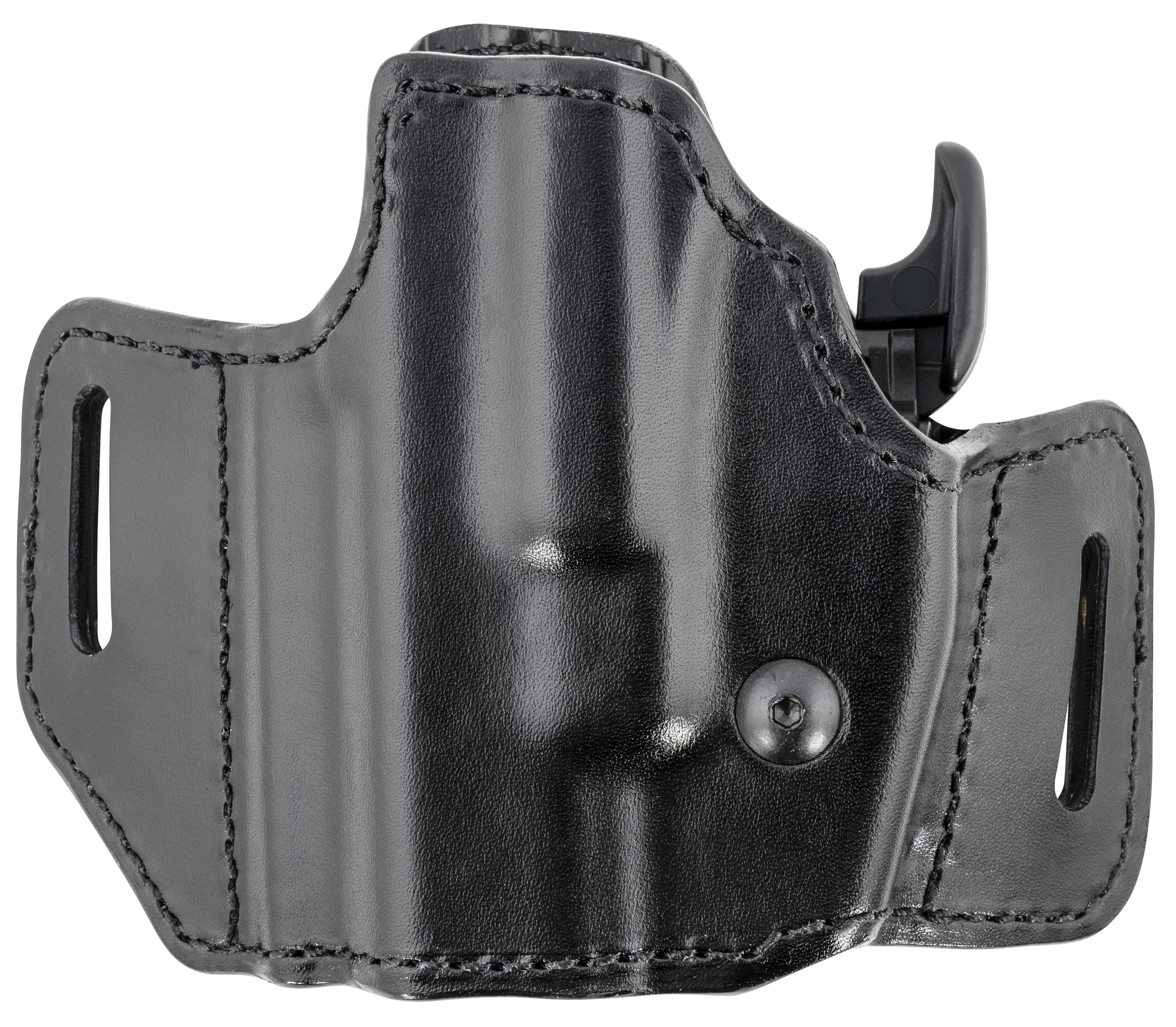 Bianchi 51832 Allusion Assent Pro-Fit OWB Size 11 Black Leather Belt Slide Compatible w/S&W M&P Shield/FN FNS Compact/Glock 26 Gen1-5  Belt Up to 1.50" Wide