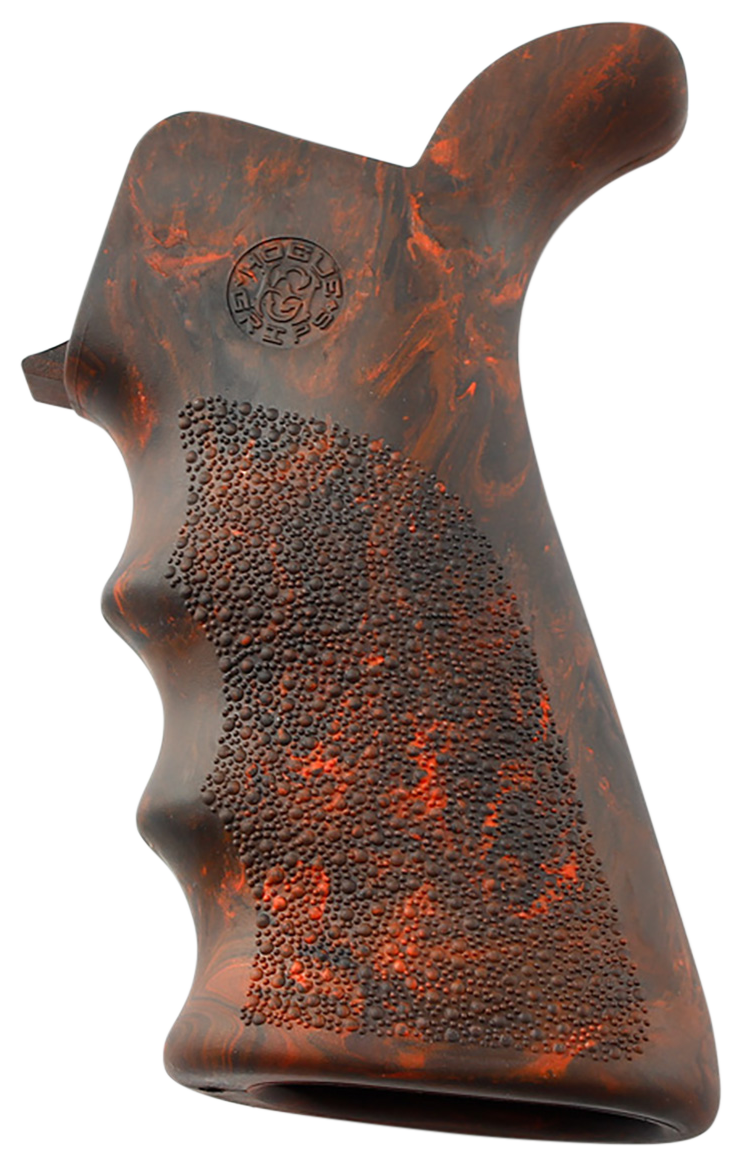 Hogue OverMolded Beavertail Rubber Red Lava Cobblestone Finger Grooves Ar15 M16