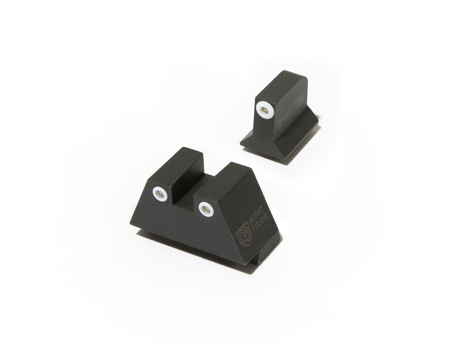 Night Fision Suppressor Height Sights Glock 17 17L Green White Outline Tritium