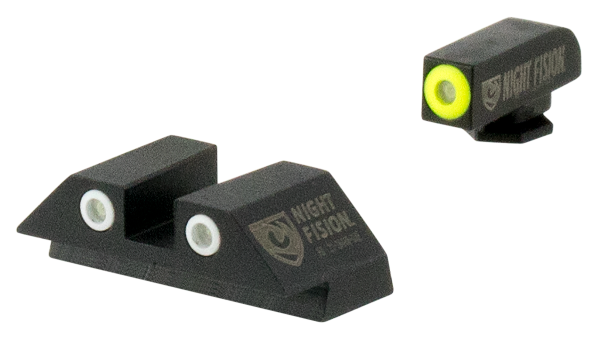 Night Fision Glock Tritium Front Green Yellow Outline Rear Green White Sights