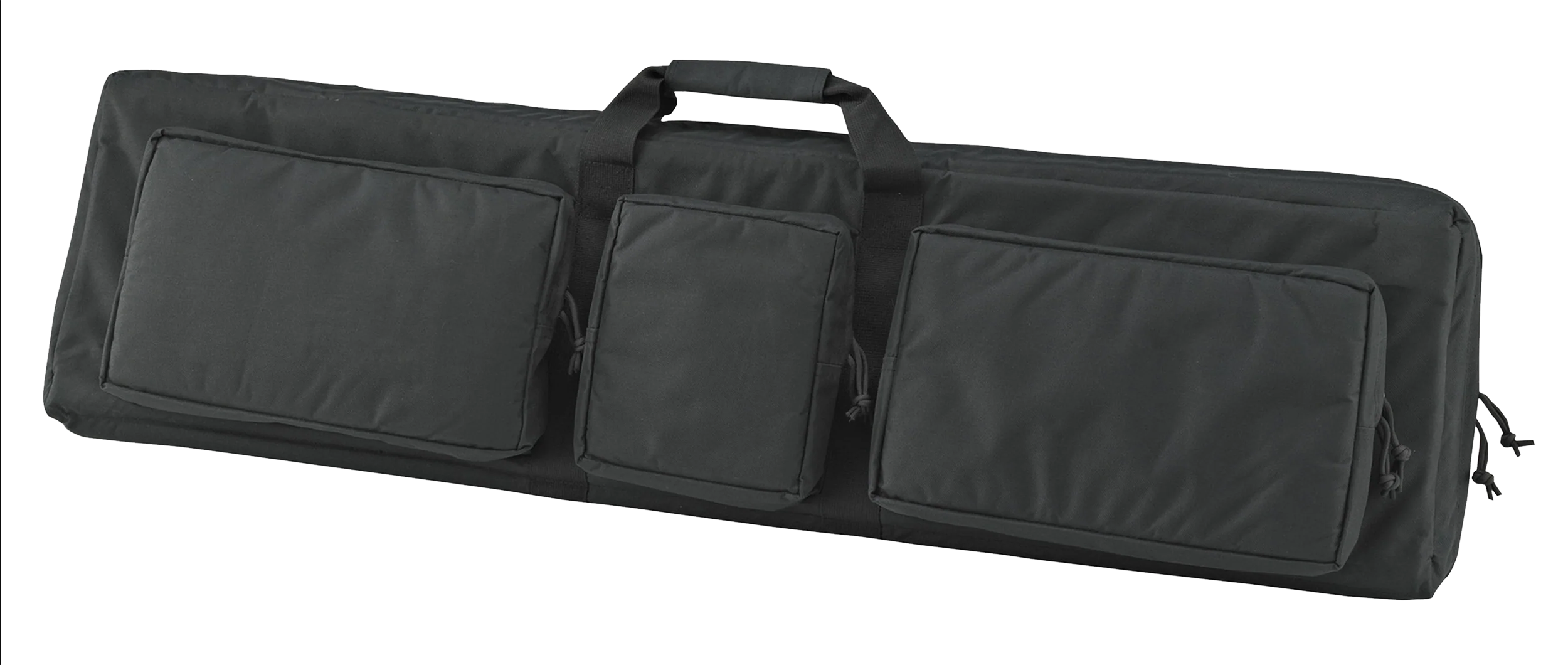US PeaceKeeper P30049 3-Gun Case Water Resistant Black 600D Polyester w/ 3 Padded Pockets Zippered Handgun Case Webbing System & Thick Padding