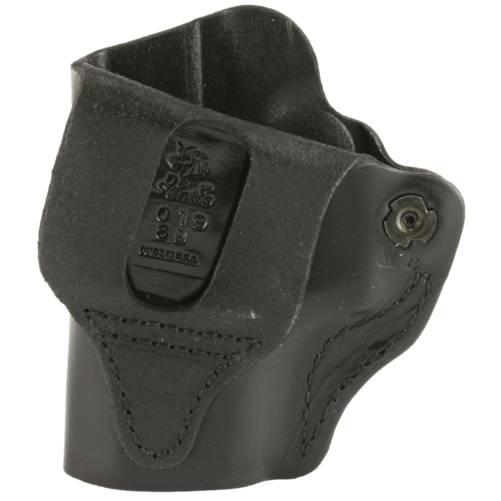 DeSantis Gunhide 019BA8BZ0 Mini Scabbard  OWB Black Leather Compatible w/Glock 43, Belt Slide Mount, Right Hand