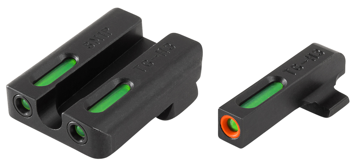 TruGlo Tfx Pro Front and Rear Sights Green Tritium Fiber Optic Orange Outline