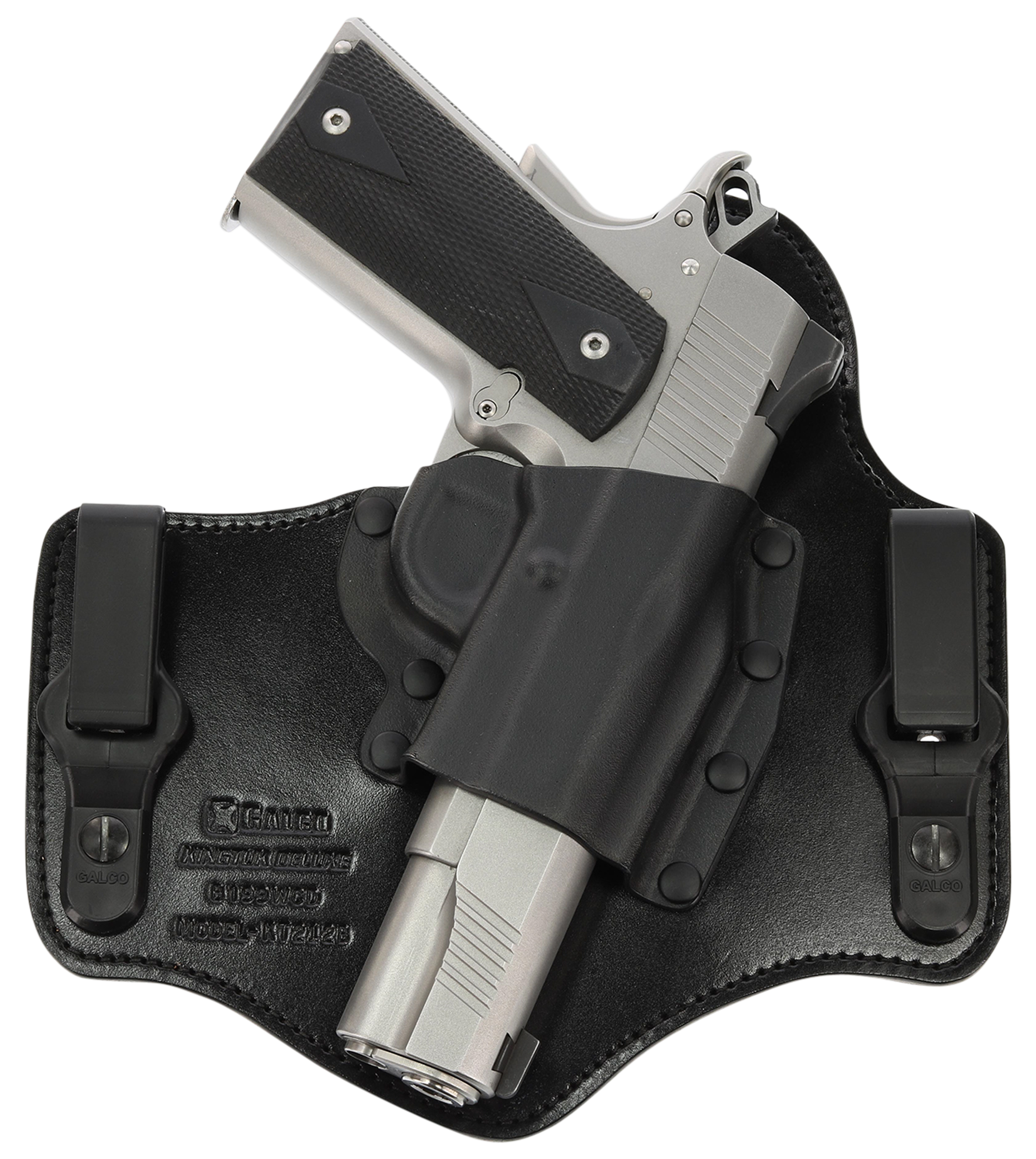 Galco KT212B KingTuk Deluxe IWB Black Kydex/Leather UniClip Fits 1911 Fits 4-5" Barrel Right Hand