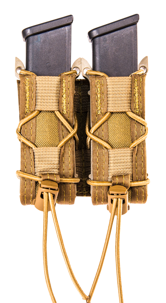 High Speed Gear 13PT12CB TACO Mag Pouch Double Coyote Brown Nylon Belt Compatible w/ Pistol