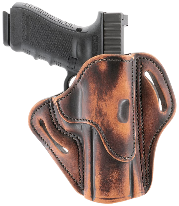 1791 Gunleather ORBH24VTGR BH2.4 Optic Ready OWB Size 2.4 Vintage Leather Belt Slide Fits Walther PPQ/Sig P320/Springfield XD-M Right Hand