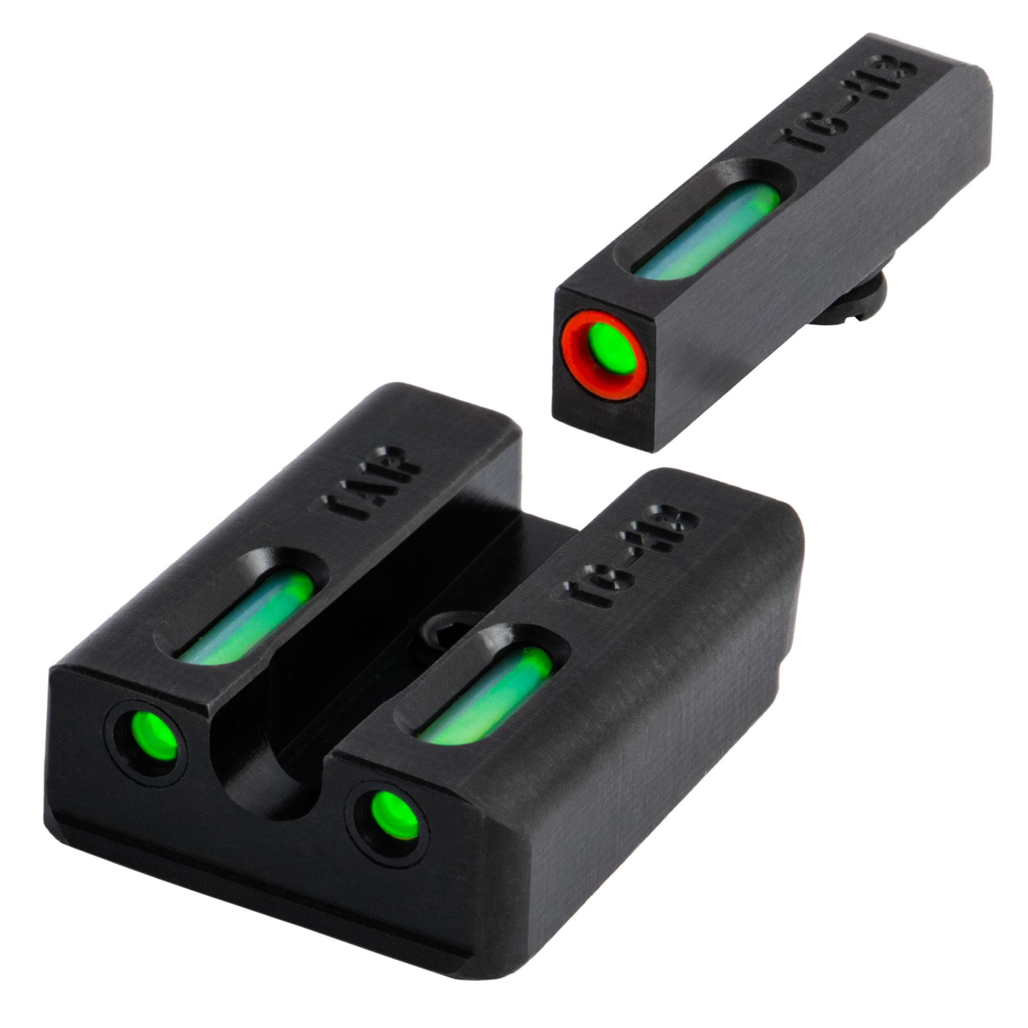TruGlo TG13TA2PC TFX Pro  Black | Green Tritium & Fiber Optic Orange Outline Front Sight Green Tritium & Fiber Optic Rear Sight