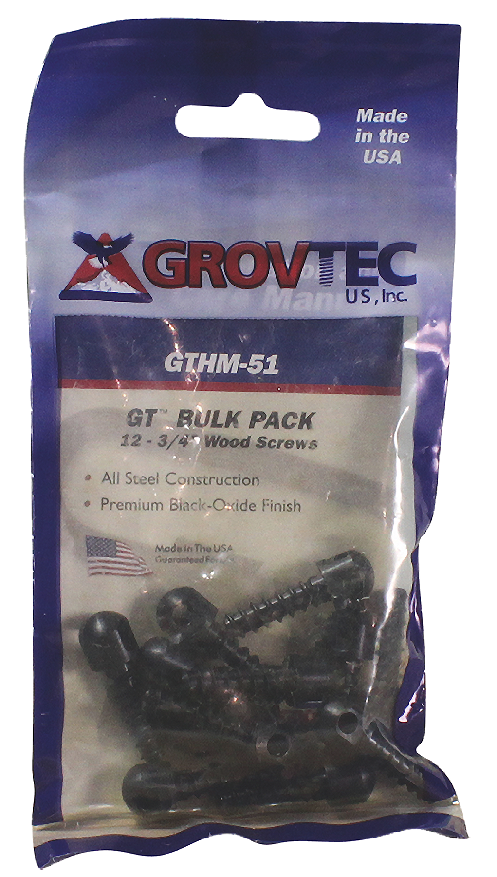 GrovTec US Inc GTHM51 Wood Screw  Swivel Studs 0.75" 12-Pack Black