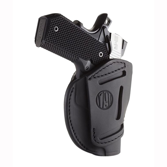 1791 Gunleather 3WH1SBLA 3-Way  IWB/OWB Size 01 Stealth Black Leather Belt Loop Fits 1911 3-4" Ambidextrous