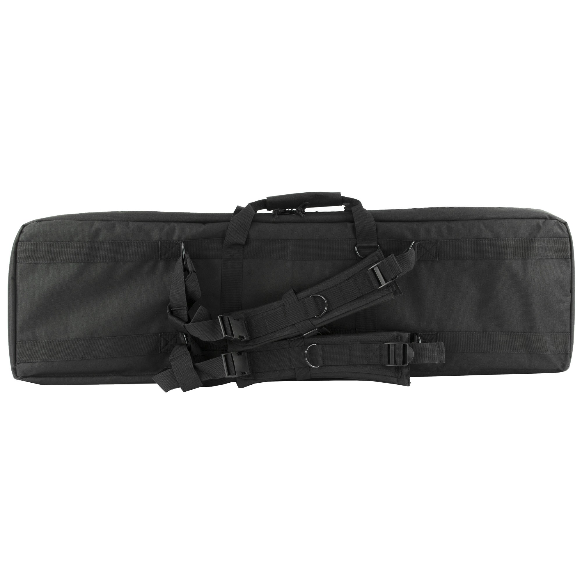 NcStar CVDC2946B42 VISM Double Carbine Case Heavy Duty PVC Nylon w/Padded Center Divider Lockable Zippers Exterior Pockets