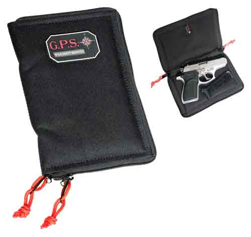 GPS Bags GPS865PS Pistol Sleeve  Medium Black Nylon with Locking Zippers & Thin Design Holds 1 Handgun