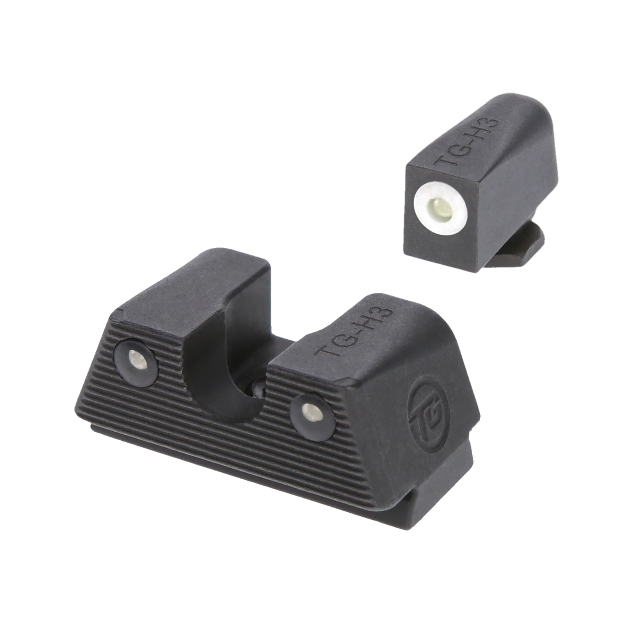 TruGlo TGTG231G1XW Tritium X  Low, White Outline Tritium Front/ Green Tritium Rear/Black Nitride Fortress Frame, Compatible w/Most Glock Except MOS, Front Post/Rear Dovetail Mount