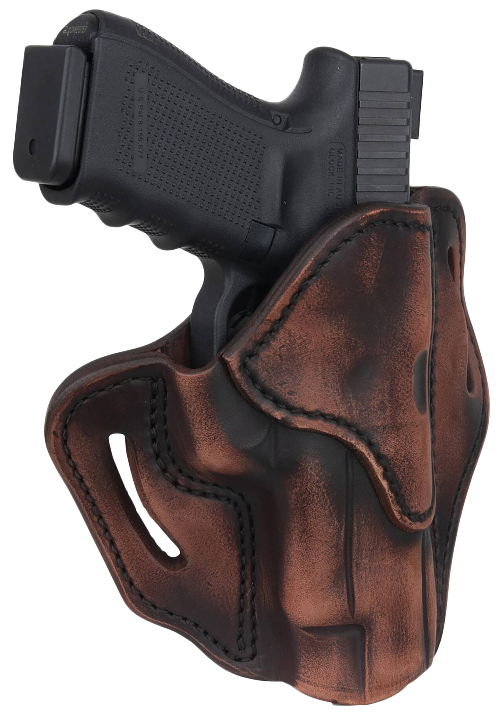 1791 Gunleather ORBH23VTGR BH2.3 Optic Ready OWB Size 2.3 Vintage Leather Belt Slide Compatible w/Glock 17/20/21/22/31/34/35/40/41/ Ruger 95/American Right Hand