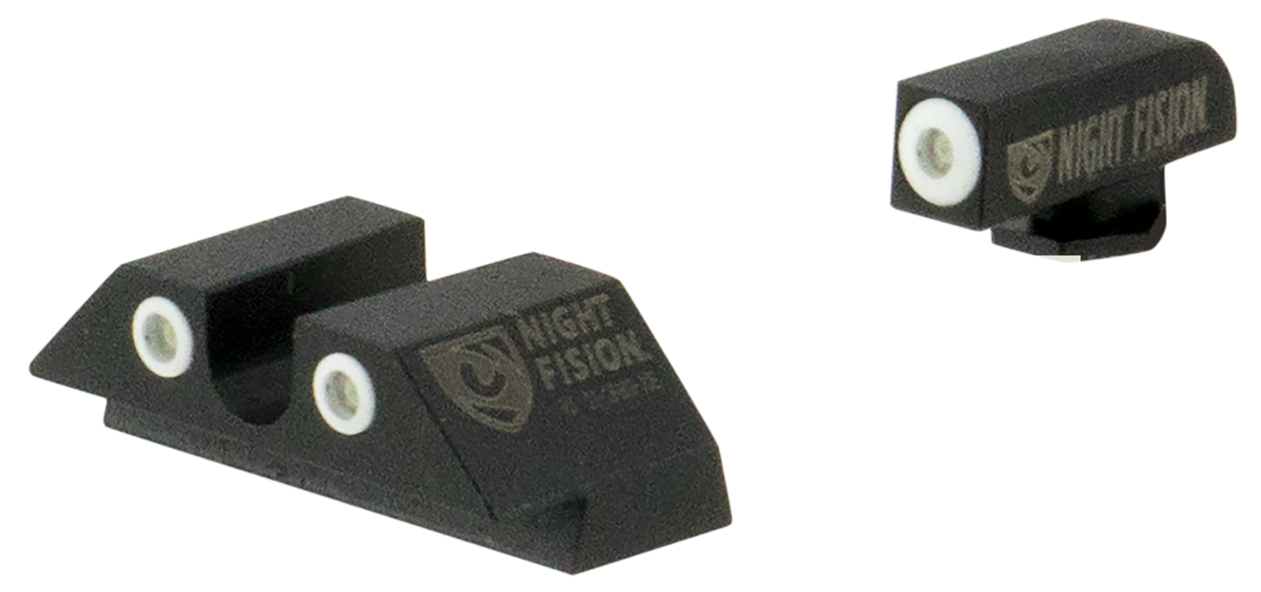 Night Fision Glock 42/43/43X Tritium Night Sights Green Front White Outline U-Notch Rear Ring