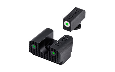 TruGlo Tritium Pro Front and Rear Sights Green White Outline for Handgun