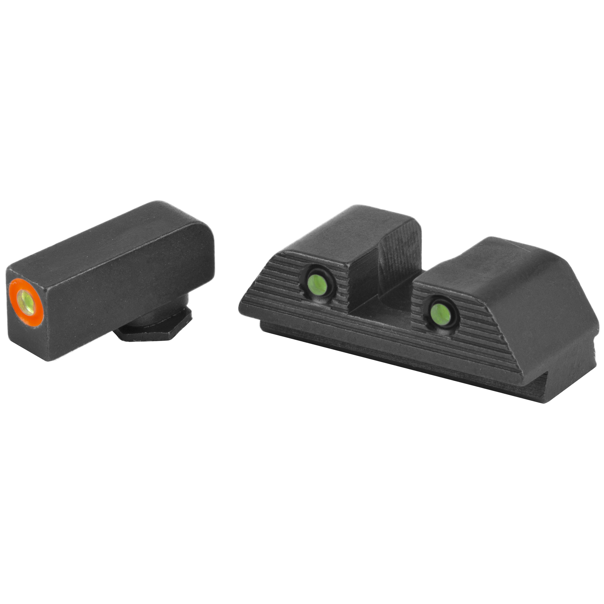 AmeriGlo Trooper GL818 Glock 17 19 Green Front Orange Outline Green Rear Sight