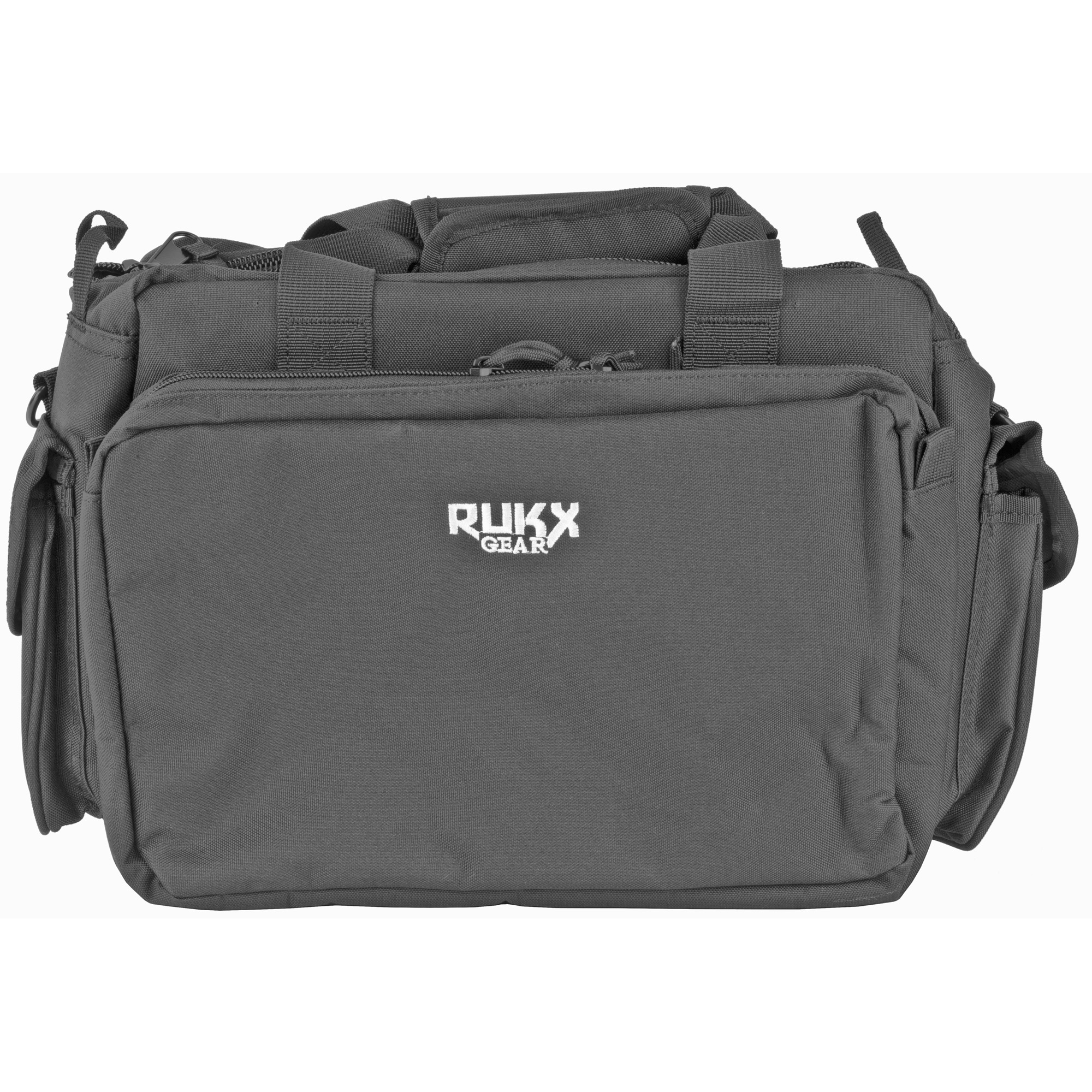 Rukx Gear ATICTRBB Tactical Range Bag  Water Resistant Black 600D Polyester with Hidden Handgun Pocket, Mag & Ammo Storage, Non-Rust Zippers & Carry Handle 16" x 7.50" x 10.50" Interior Dimensions