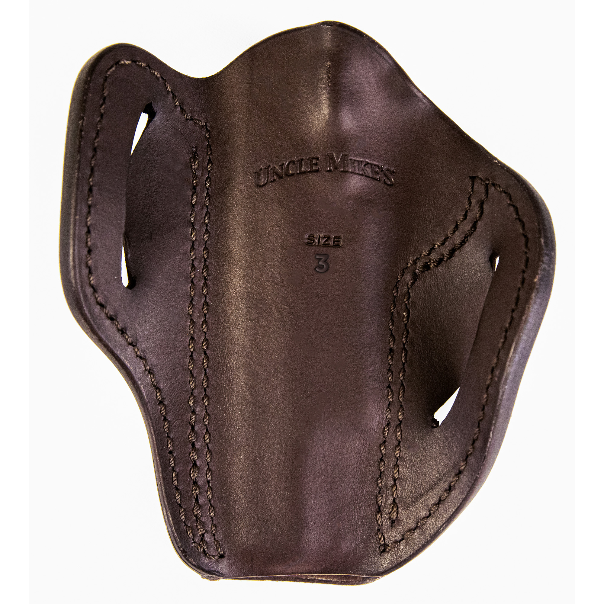 Uncle Mikes-leather(1791) UMOWB3BRWR Outside The Waistband Holster OWB Size 03 Brown Leather Belt Slide Fits 1911 5" Right Hand