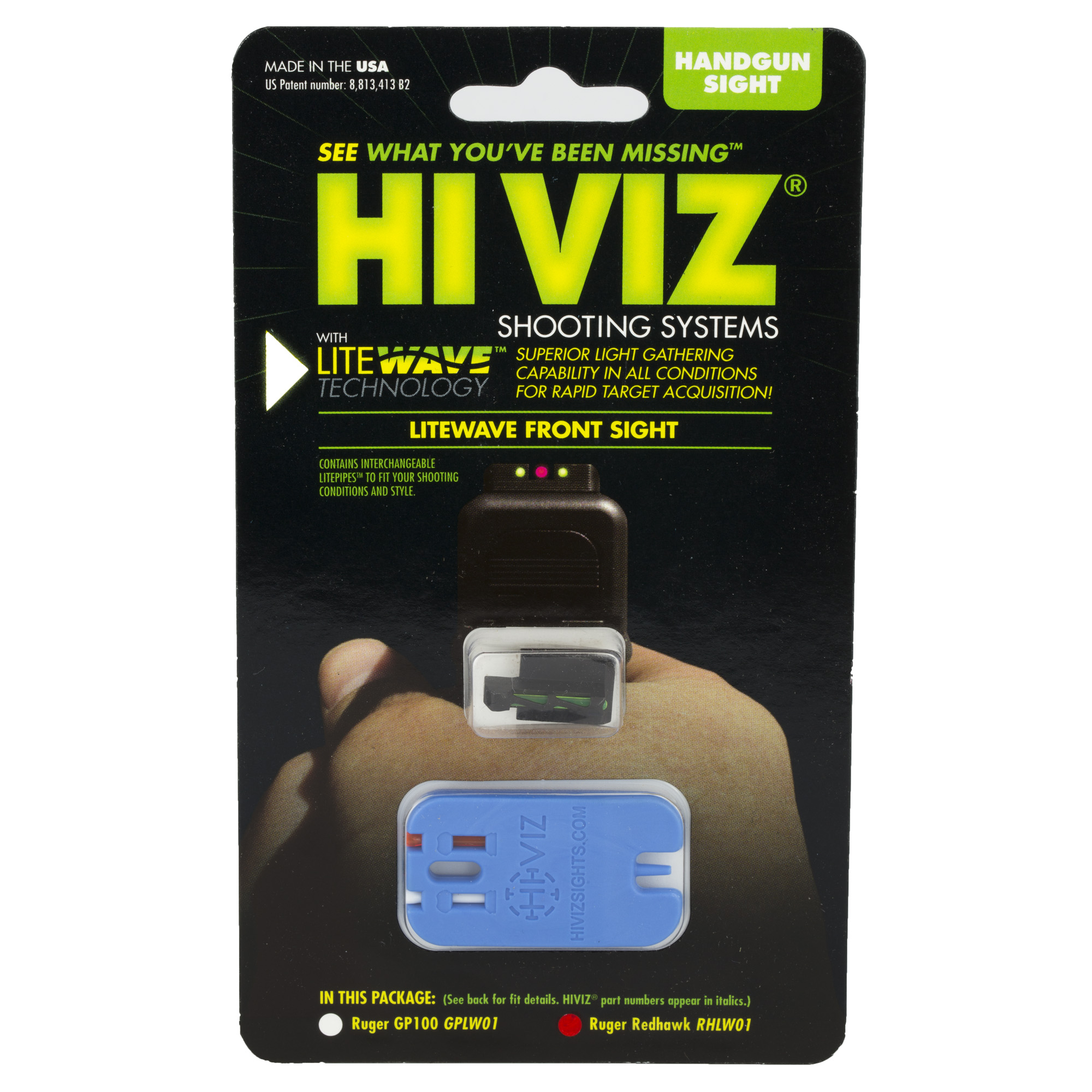 Hiviz LiteWave Ruger Redhawk Front Sight Green Fiber Optic